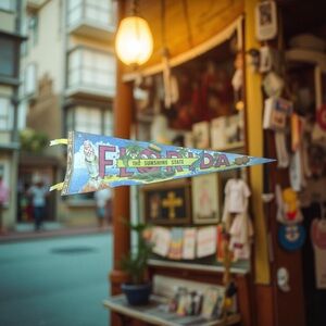 Vintage Pennant Florida Souvenir Travel Collectible Made In U.S. Multicolor 1975